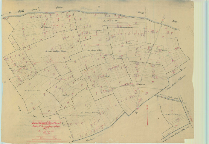 Saint-Hilaire-le-Petit (51487). Section B2 échelle 1/25000, plan mis à jour pour 1934, plan non régulier (papier).