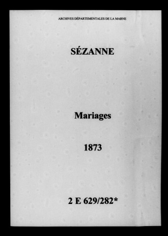 Sézanne. Mariages 1873