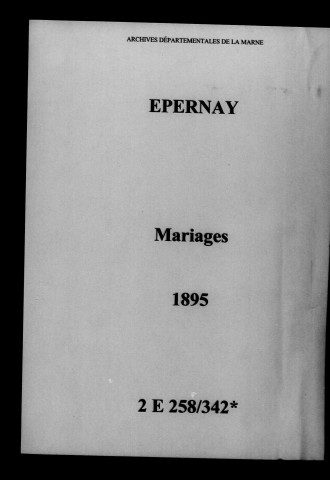 Épernay. Mariages 1895
