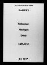Bassuet. Naissances, mariages, décès 1823-1832