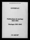 Esternay. Publications de mariage, mariages 1823-1842
