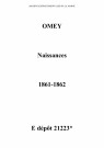 Omey. Naissances 1861-1862