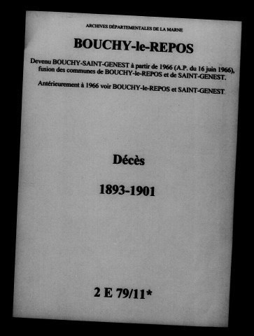 Bouchy-le-Repos. Décès 1893-1901