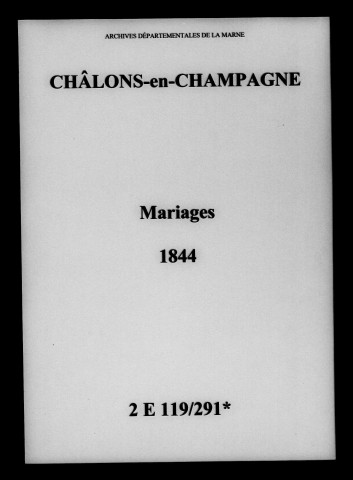 Châlons-sur-Marne. Mariages 1844