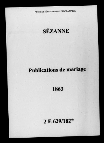 Sézanne. Publications de mariage 1863