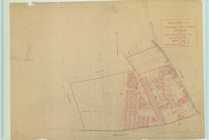 Saint-Brice-Courcelles (51474). Section A2 échelle 1/1250, plan mis à jour pour 1934, plan non régulier (papier).