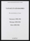 Vanault-les-Dames. Naissances, mariages, décès 1898-1902 (reconstitutions)