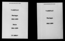 Vadenay. Mariages, décès 1861-1899