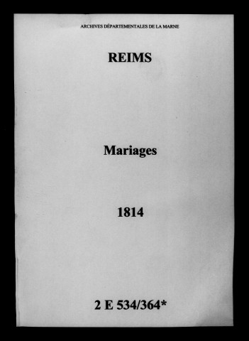 Reims. Mariages 1814