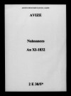 Avize. Naissances an XI-1832