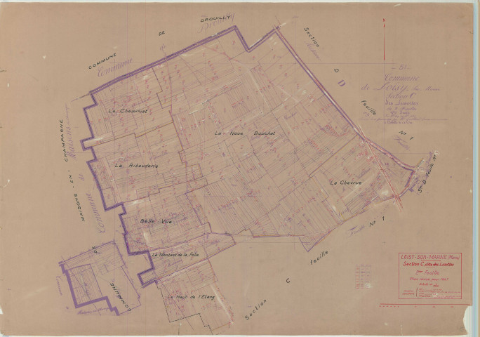 Loisy-sur-Marne (51328). Section C2 échelle 1/2500, plan mis à jour pour 1947, plan non régulier (papier)