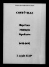 Coupéville. Baptêmes, mariages, sépultures 1688-1692