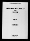 Allemanche-Launay-et-Soyer. Décès 1863-1892