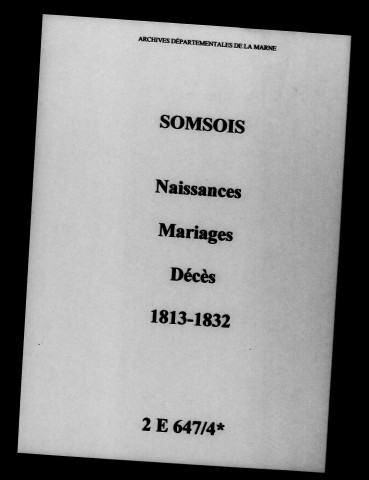Somsois. Naissances, mariages, décès 1813-1832