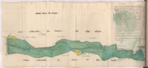 Arpentage et plan d'une grande pièce d'héritage appelée la grande Presle sur le terroir de Sept-Saulx (1754)