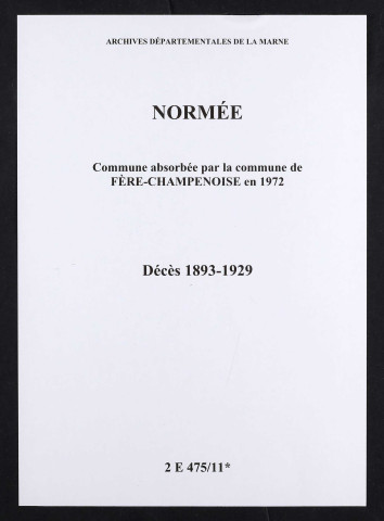 Normée. Décès 1893-1929