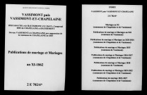 Vassimont. Vassimont-et-Chapelaine. Publications de mariage, mariages an XI-1862