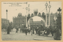 REIMS. Visite du président de la république à Reims (19 octobre 1913). La gare et ses décorations.[Sans lieu] : Thuillier