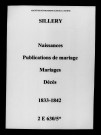 Sillery. Naissances, publications de mariage, mariages, décès 1833-1842