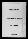Moiremont. Publications de mariage an XII-1860