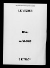Vézier (Le). Décès an XI-1862