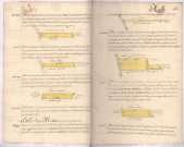 Arpentages et plans de pièces de terre sur le terroir de Ruffy, lieux-dits : les Gros Pourceaux et a Courteteste, La Longe du Creys (1759)