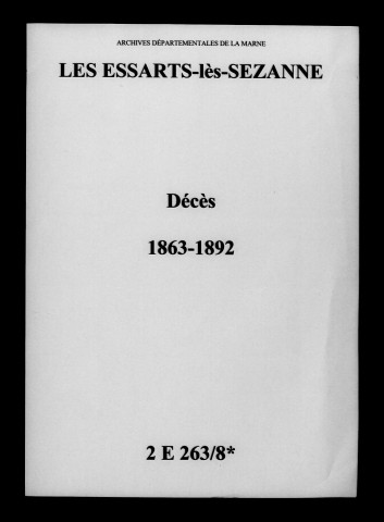 Essarts-lès-Sézanne (Les) . Décès 1863-1892