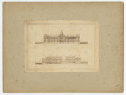 CHÂLONS-EN-CHAMPAGNE. Avant-projet d'agrandissement du collège municipal de Châlons-en-Champagne. Façade principale et coupe.