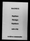 Bagneux. Baptêmes, mariages, sépultures 1693-1702