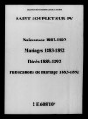Saint-Souplet. Naissances, mariages, décès, publications de mariage 1883-1892