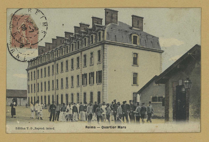 REIMS. Quartier Mars.
ParisT.D. (-75 - ParisSimi-aquarelle A. Breger frères).1903