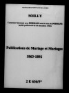 Soilly. Publications de mariage, mariages 1863-1892
