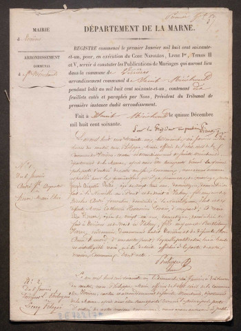 Verrières. Publications de mariage 1861-1927
