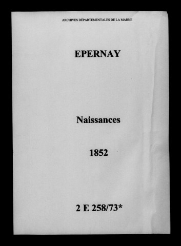 Épernay. Naissances 1852