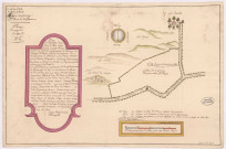 Plan et arpentage d'une pièce de bois situé proche le Petit-Fleury, lieu-dit la Garenne (1724), Hazart - copie en couleurs du 2 G 1210/19 -