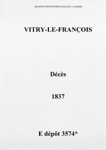 Vitry-le-François. Décès 1837