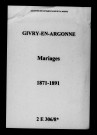 Givry-en-Argonne. Mariages 1871-1891