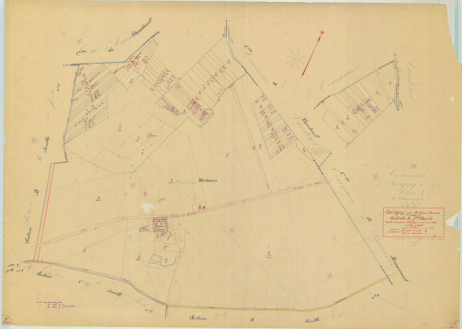 Savigny-sur-Ardres (51527). Section A1 échelle 1/2000, plan mis à jour pour 1966, plan non régulier (papier).