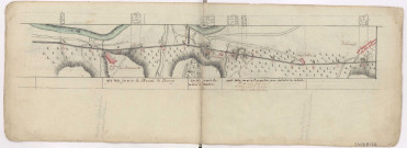 Cartes itineraires grandes routes, 1786 : Route de Paris en Allemagne par Epernay et Chaalons, du château de Boursault à Mardeuil.