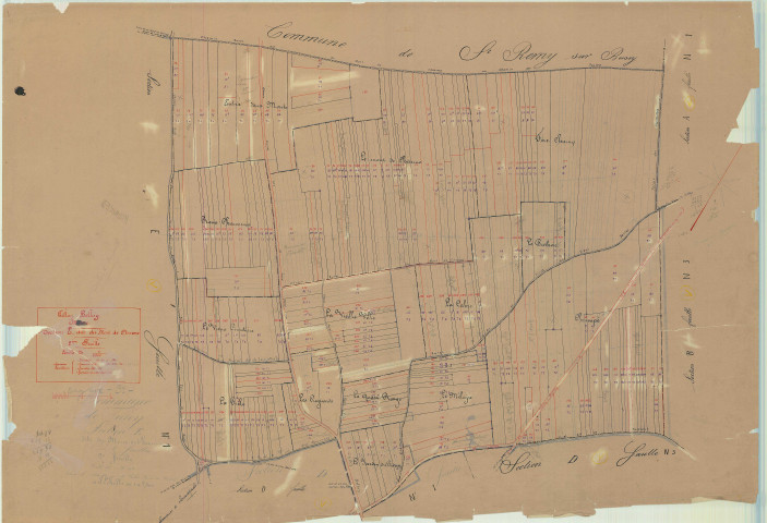 Tilloy-et-Bellay (51572). Section E2 échelle 1/2500, plan mis à jour pour 1933, plan non régulier (papier)