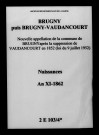 Brugny. Vaudancourt. Brugny-Vaudancourt. Naissances an XI-1862