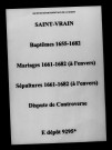 Saint-Vrain. Baptêmes, mariages, sépultures 1655-1682