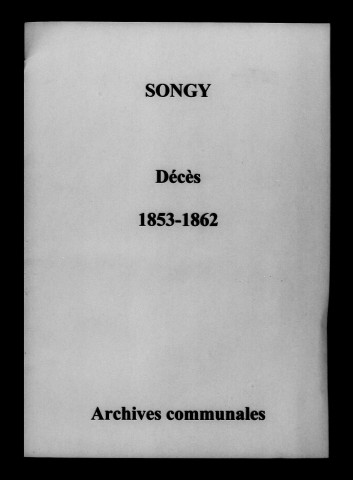 Songy. Décès 1853-1862