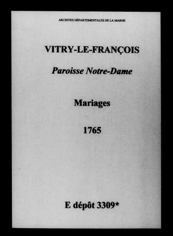 Vitry-le-François. Notre-Dame. Mariages 1765