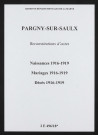 Pargny-sur-Saulx. Naissances, mariages, décès 1916-1919 (reconstitutions)