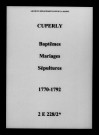 Cuperly. Baptêmes, mariages, sépultures 1770-1792
