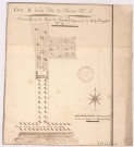 Plan de la ville de Reims, carte B, maisons du domaine de la commanderie du Temple (XVIIIe s.) : n° 5, maison (horée la Porte de Cérés) nommée le Petit Temple n° 5