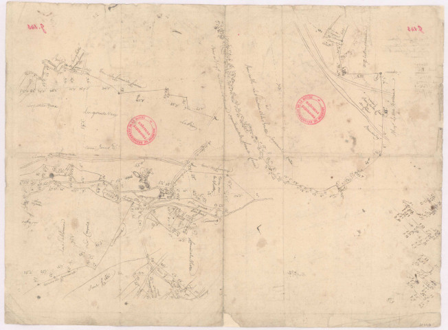 Plan brouillon et arpentage du terroir de Fresnes 1774 à 1775