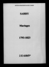 Sarry. Mariages 1793-1823