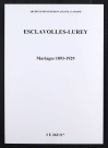 Esclavolles-Lurey. Mariages 1893-1929